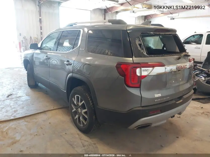 2021 GMC Acadia Fwd Sle VIN: 1GKKNKLS1MZ219932 Lot: 45598904