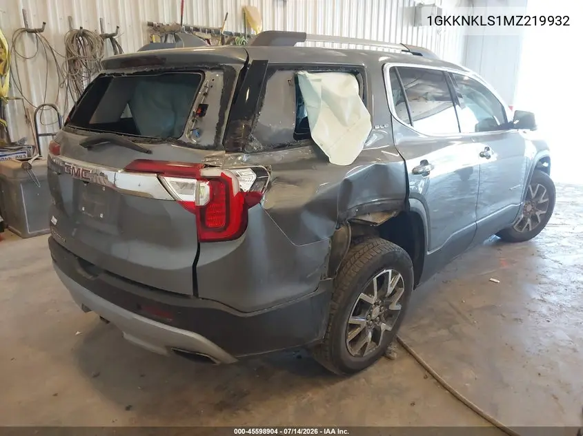 2021 GMC Acadia Fwd Sle VIN: 1GKKNKLS1MZ219932 Lot: 45598904