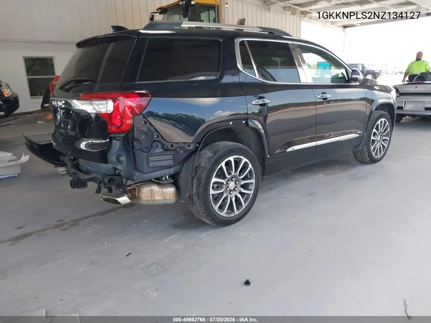 2022 GMC Acadia Fwd Denali VIN: 1GKKNPLS2NZ134127 Lot: 45662768