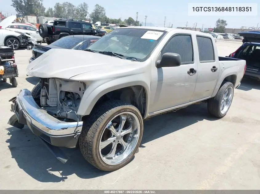 2004 GMC Canyon Sle VIN: 1GTCS136848118351 Lot: 45317887