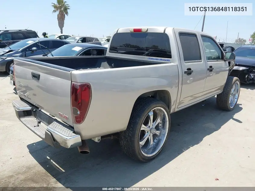 2004 GMC Canyon Sle VIN: 1GTCS136848118351 Lot: 45317887