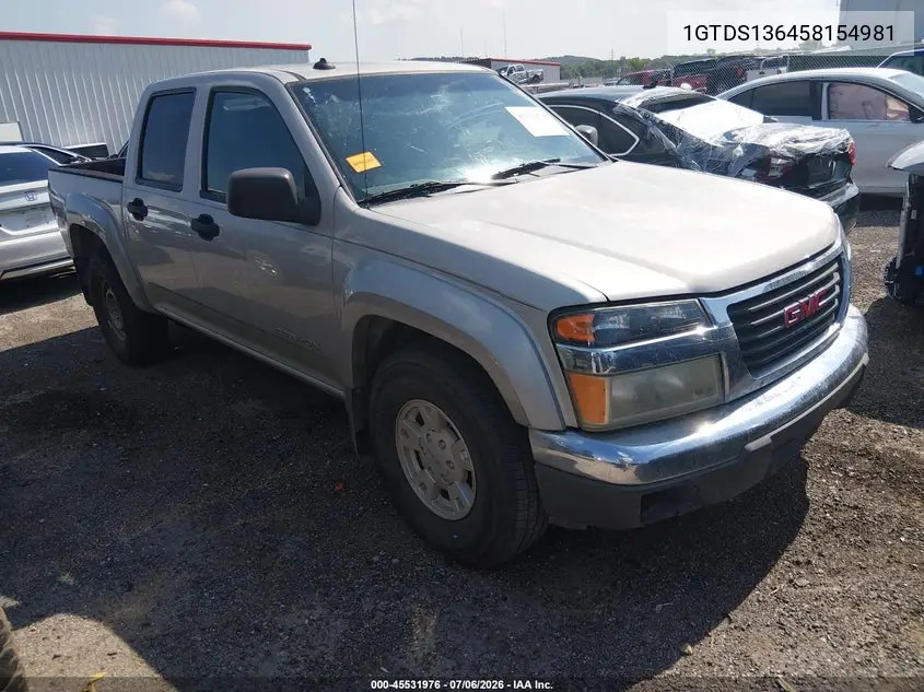 2005 GMC Canyon Sle VIN: 1GTDS136458154981 Lot: 45531976