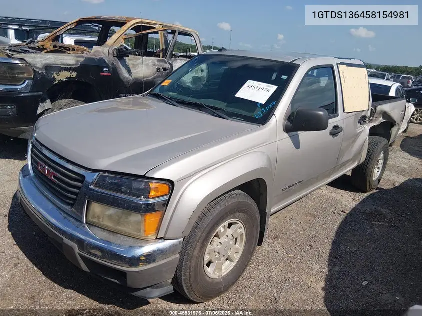 2005 GMC Canyon Sle VIN: 1GTDS136458154981 Lot: 45531976