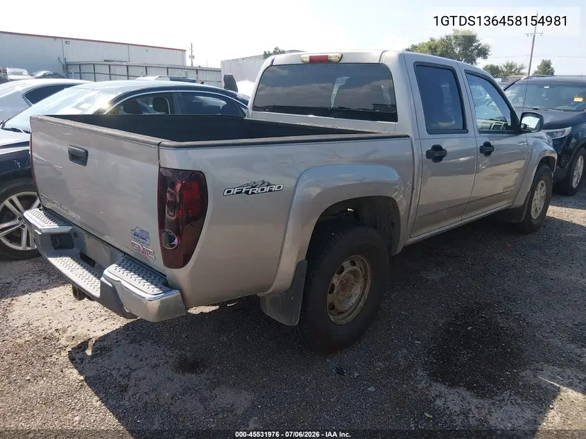 2005 GMC Canyon Sle VIN: 1GTDS136458154981 Lot: 45531976