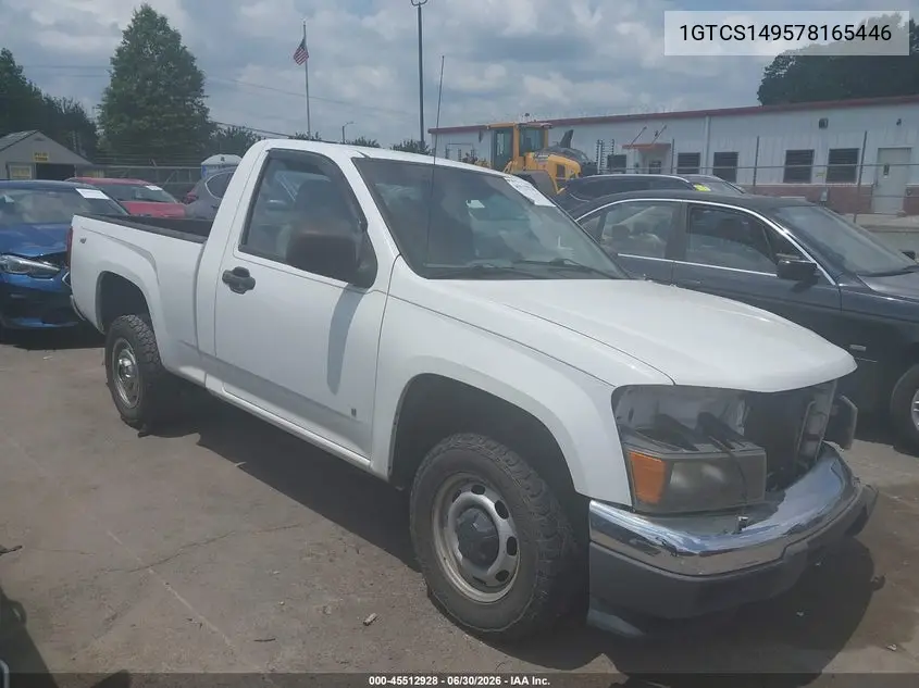 2007 GMC Canyon Work Truck VIN: 1GTCS149578165446 Lot: 45512928