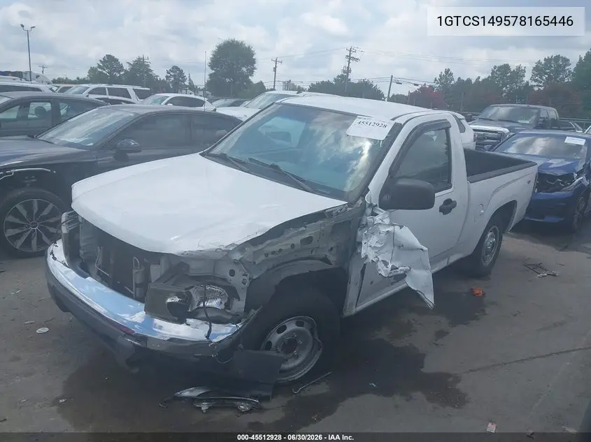 2007 GMC Canyon Work Truck VIN: 1GTCS149578165446 Lot: 45512928