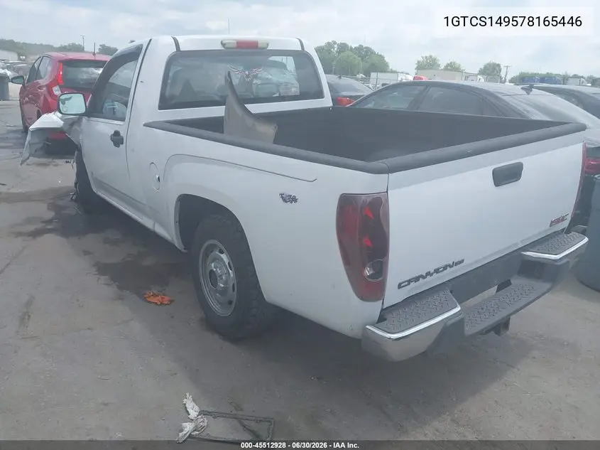 2007 GMC Canyon Work Truck VIN: 1GTCS149578165446 Lot: 45512928
