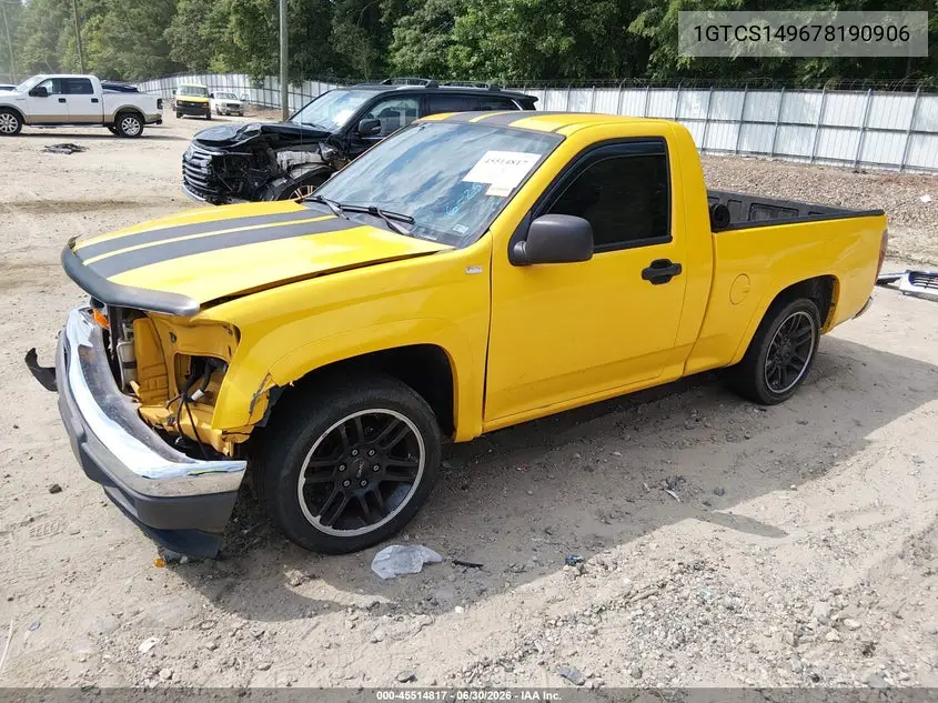2007 GMC Canyon Sle1 VIN: 1GTCS149678190906 Lot: 45514817