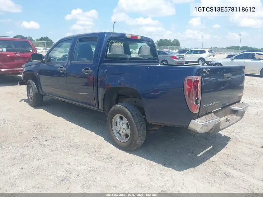 2007 GMC Canyon Sle1 VIN: 1GTCS13E578118612 Lot: 45570850