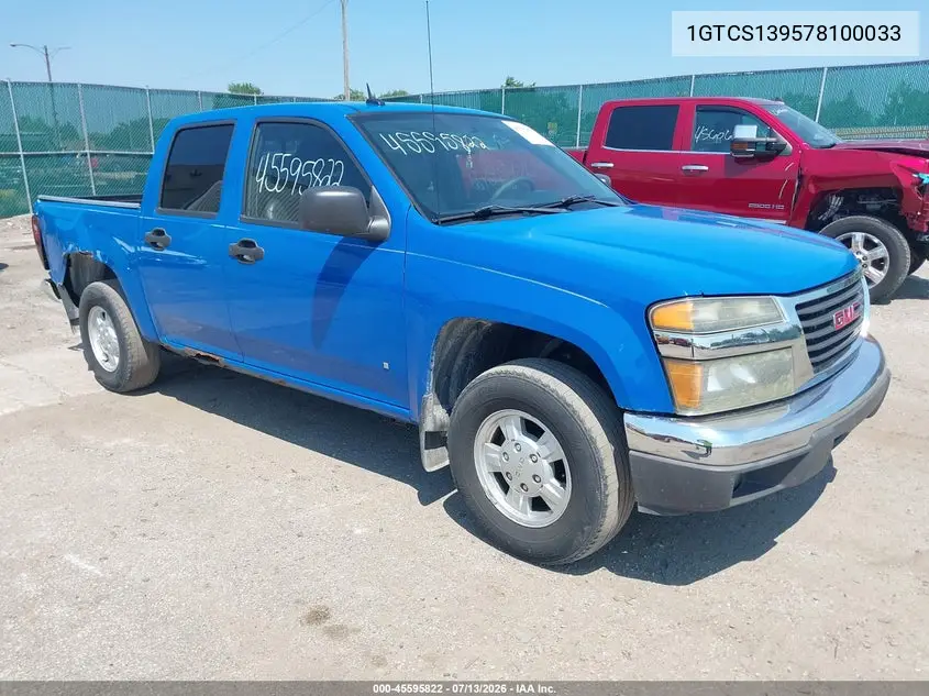 2007 GMC Canyon Sle1 VIN: 1GTCS139578100033 Lot: 45595822