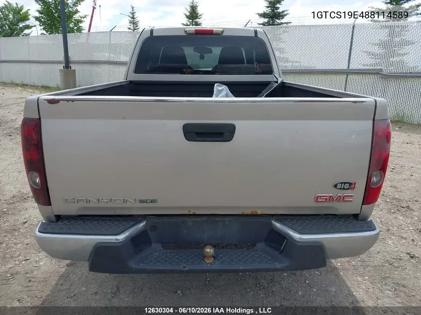 2008 GMC Canyon VIN: 1GTCS19E488114589 Lot: 12630304