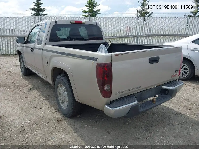 2008 GMC Canyon VIN: 1GTCS19E488114589 Lot: 12630304