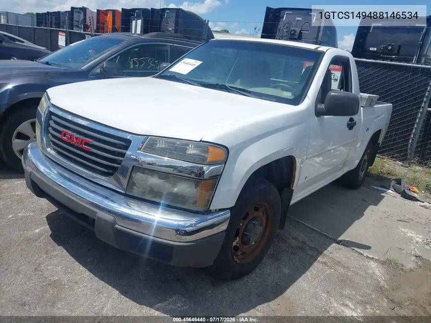 2008 GMC Canyon Yc1 VIN: 1GTCS149488146534 Lot: 45646440