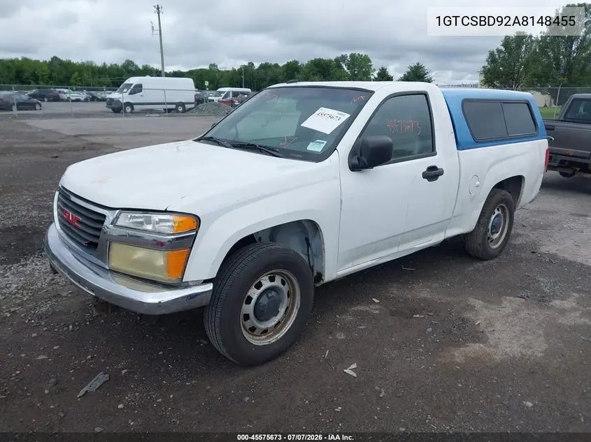 2010 GMC Canyon Work Truck VIN: 1GTCSBD92A8148455 Lot: 45575673