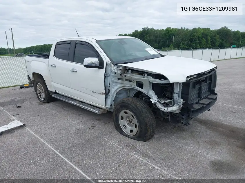 2015 GMC Canyon 4Wd Slt/Slt VIN: 1GTG6CE33F1209981 Lot: 45323235