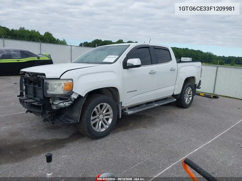 2015 GMC Canyon 4Wd Slt/Slt VIN: 1GTG6CE33F1209981 Lot: 45323235
