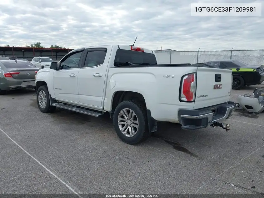 2015 GMC Canyon 4Wd Slt/Slt VIN: 1GTG6CE33F1209981 Lot: 45323235