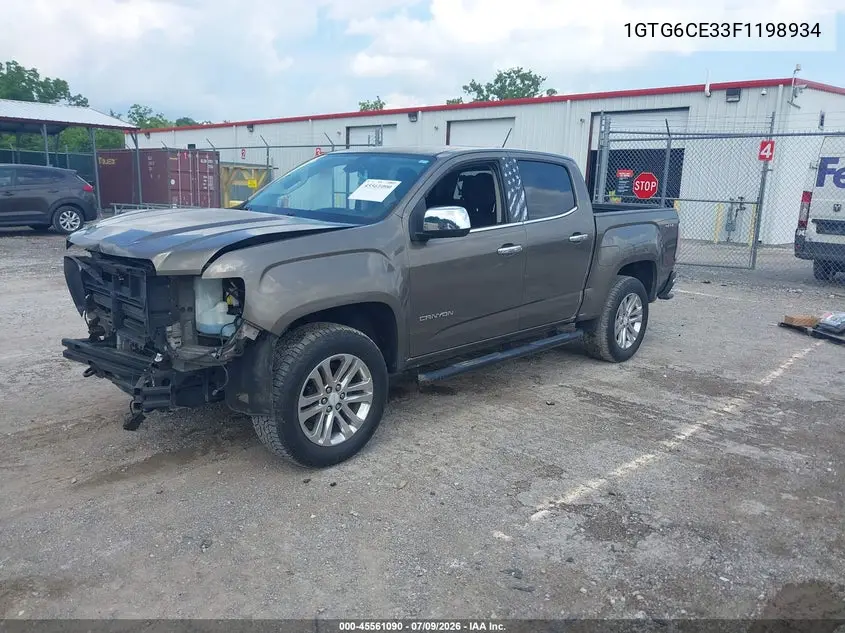 2015 GMC Canyon 4Wd Slt VIN: 1GTG6CE33F1198934 Lot: 45561090