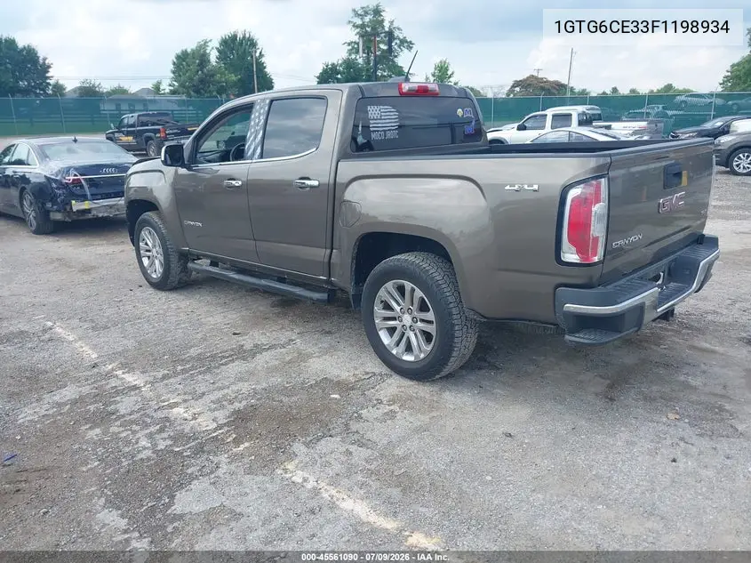 2015 GMC Canyon 4Wd Slt VIN: 1GTG6CE33F1198934 Lot: 45561090