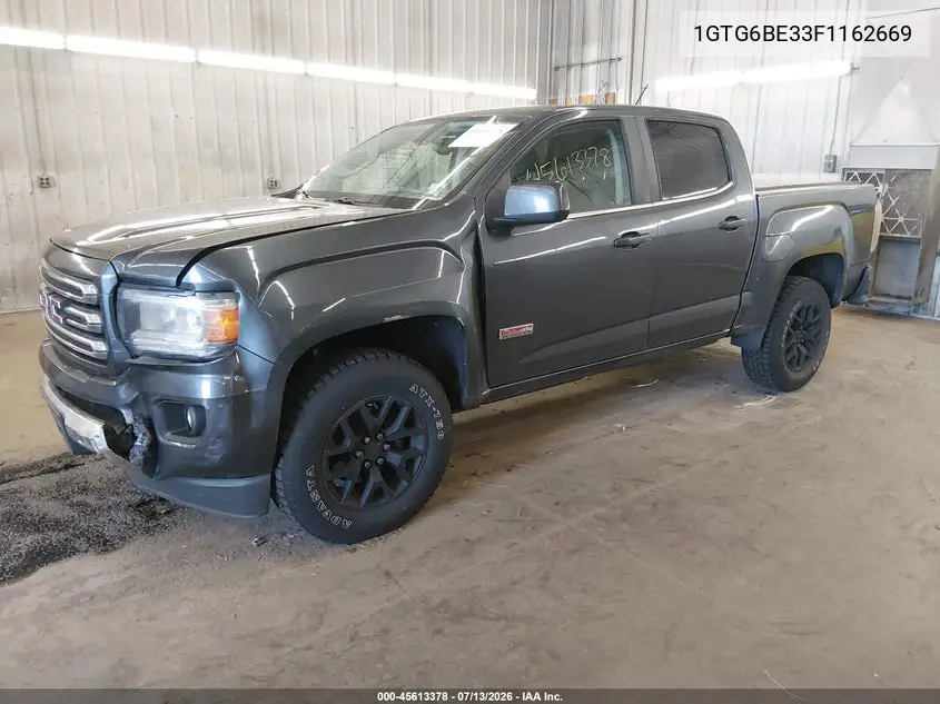 2015 GMC Canyon 4Wd Sle VIN: 1GTG6BE33F1162669 Lot: 45613378