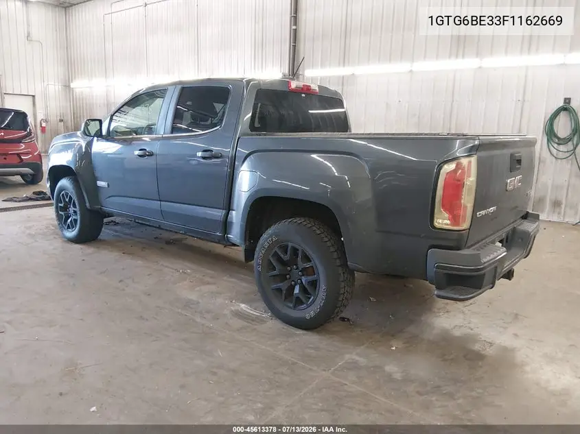 2015 GMC Canyon 4Wd Sle VIN: 1GTG6BE33F1162669 Lot: 45613378