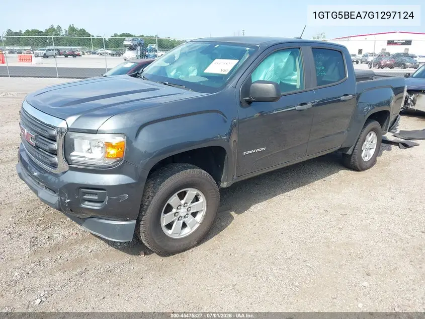 2016 GMC Canyon 2Wd VIN: 1GTG5BEA7G1297124 Lot: 45475827