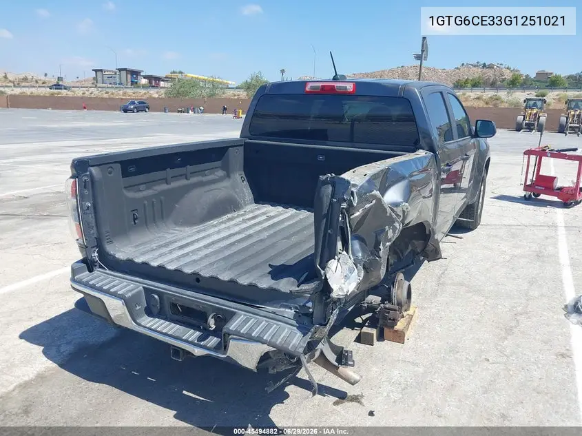2016 GMC Canyon 4Wd Sle VIN: 1GTG6CE33G1251021 Lot: 45494882