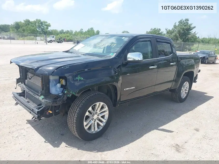 2016 GMC Canyon 4Wd Slt VIN: 1GTG6DE3XG1390262 Lot: 45513449