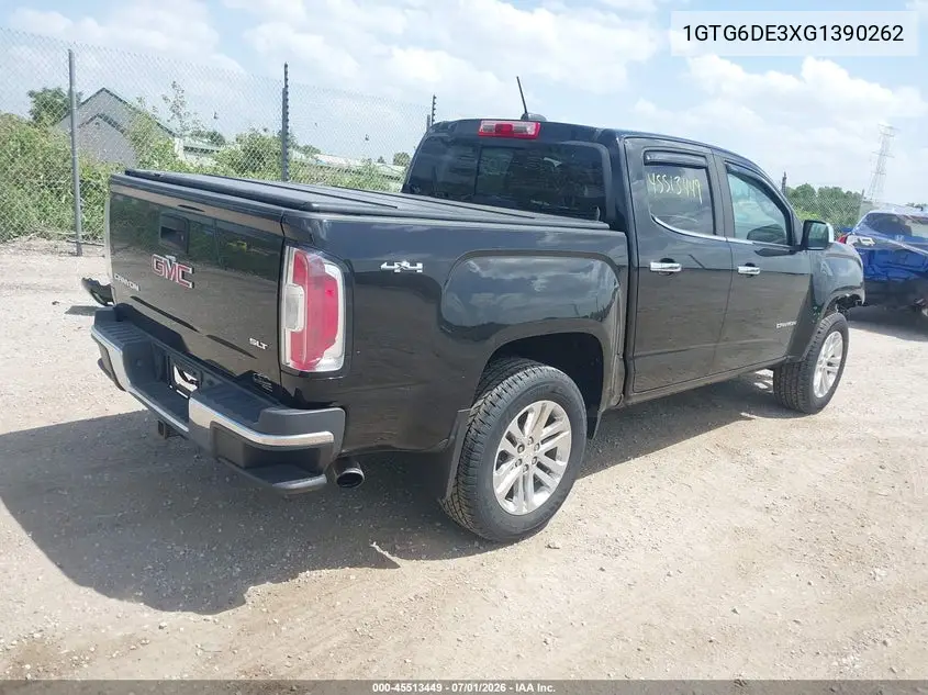 2016 GMC Canyon 4Wd Slt VIN: 1GTG6DE3XG1390262 Lot: 45513449