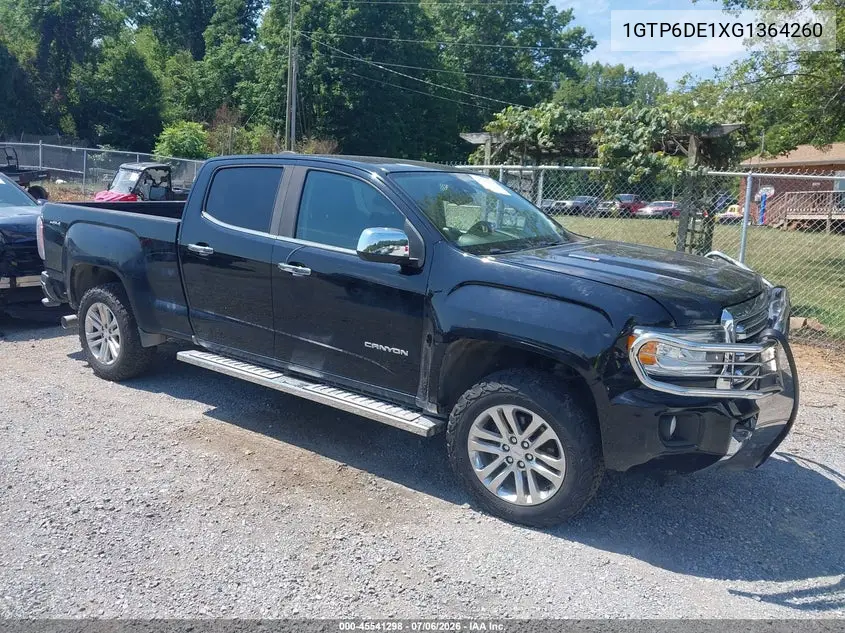2016 GMC Canyon Slt VIN: 1GTP6DE1XG1364260 Lot: 45541298