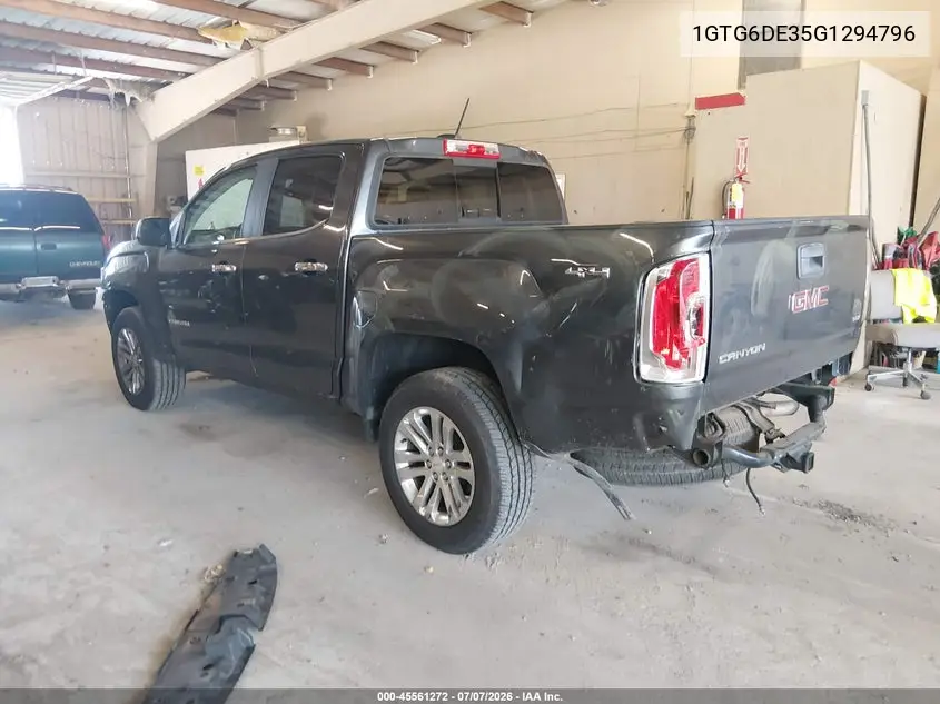 2016 GMC Canyon 4Wd Slt VIN: 1GTG6DE35G1294796 Lot: 45561272