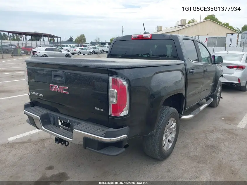 2016 GMC Canyon 2Wd Sle VIN: 1GTG5CE35G1377934 Lot: 45608810