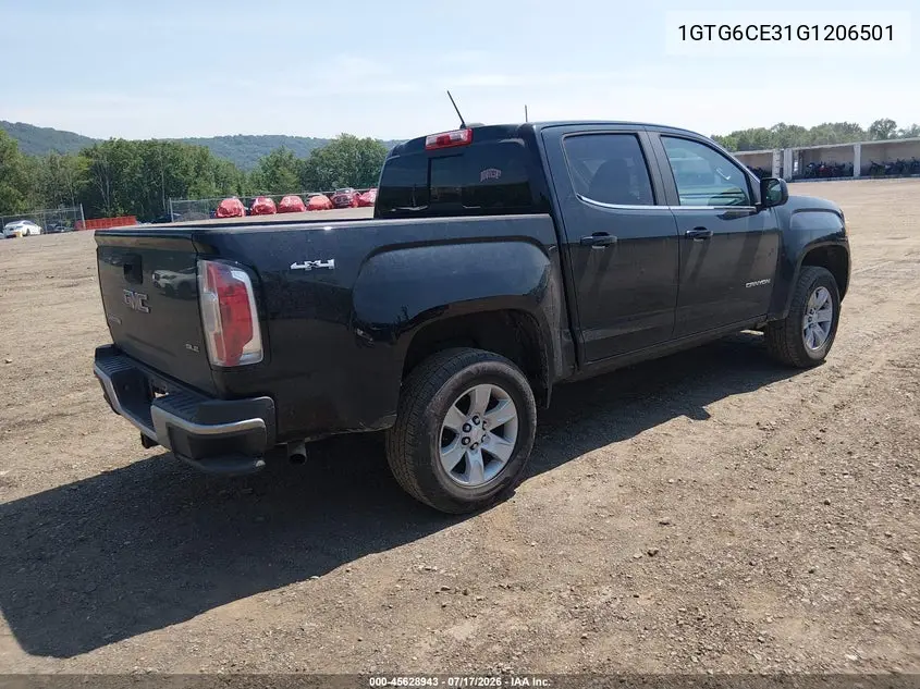 2016 GMC Canyon 4Wd Sle VIN: 1GTG6CE31G1206501 Lot: 45628943