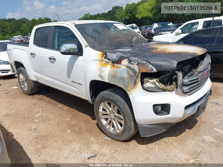 2016 GMC Canyon 4Wd Slt VIN: 1GTP6DE15G1352968 Lot: 45661978