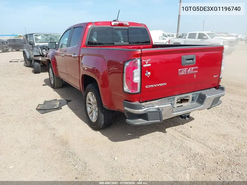 1GTG5DE3XG1196740 2016 GMC Canyon 2Wd Slt