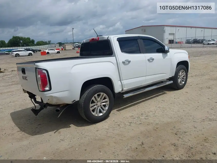 2017 GMC Canyon Slt VIN: 1GTG5DEN6H1317086 Lot: 45426401