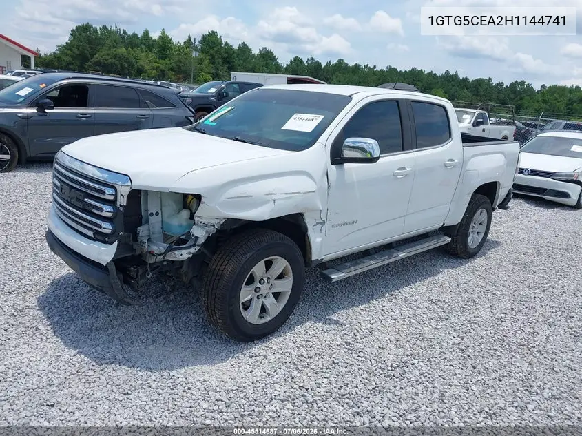 2017 GMC Canyon 2Wd Sle VIN: 1GTG5CEA2H1144741 Lot: 45514687