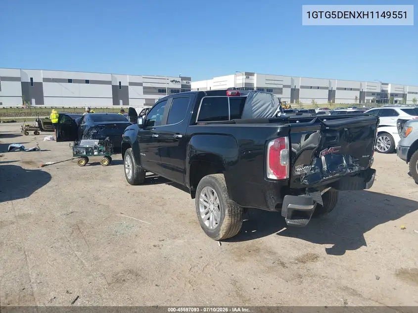2017 GMC Canyon 2Wd Slt VIN: 1GTG5DENXH1149551 Lot: 45597093
