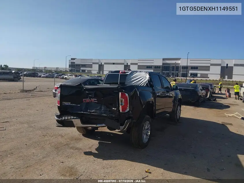 2017 GMC Canyon 2Wd Slt VIN: 1GTG5DENXH1149551 Lot: 45597093