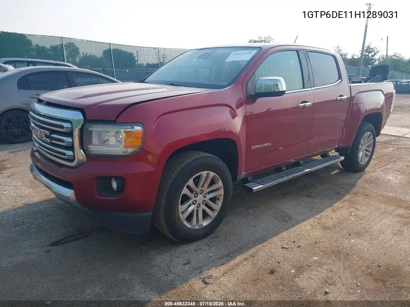 2017 GMC Canyon 4Wd Slt VIN: 1GTP6DE11H1289031 Lot: 45632348