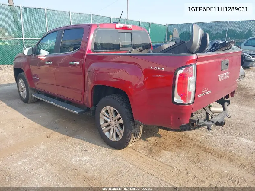 2017 GMC Canyon 4Wd Slt VIN: 1GTP6DE11H1289031 Lot: 45632348