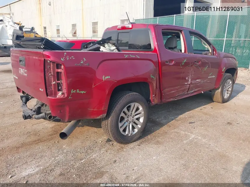 2017 GMC Canyon 4Wd Slt VIN: 1GTP6DE11H1289031 Lot: 45632348