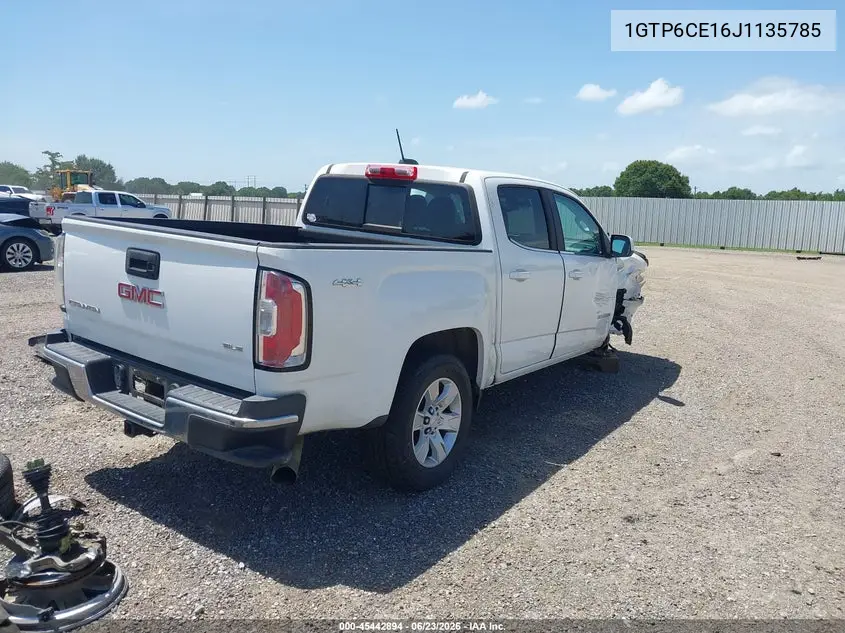 2018 GMC Canyon 4Wd Sle VIN: 1GTP6CE16J1135785 Lot: 45442894