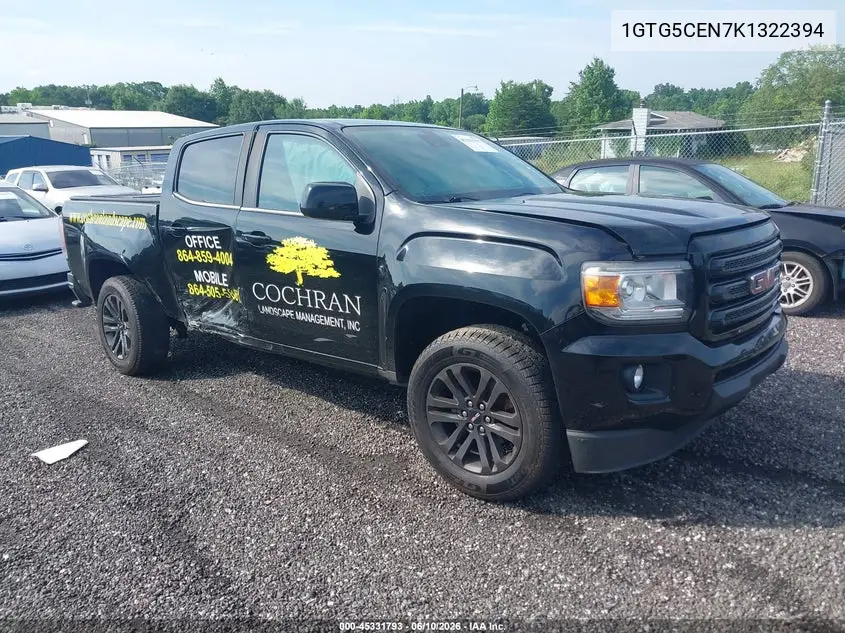 2019 GMC Canyon Sle VIN: 1GTG5CEN7K1322394 Lot: 45331793