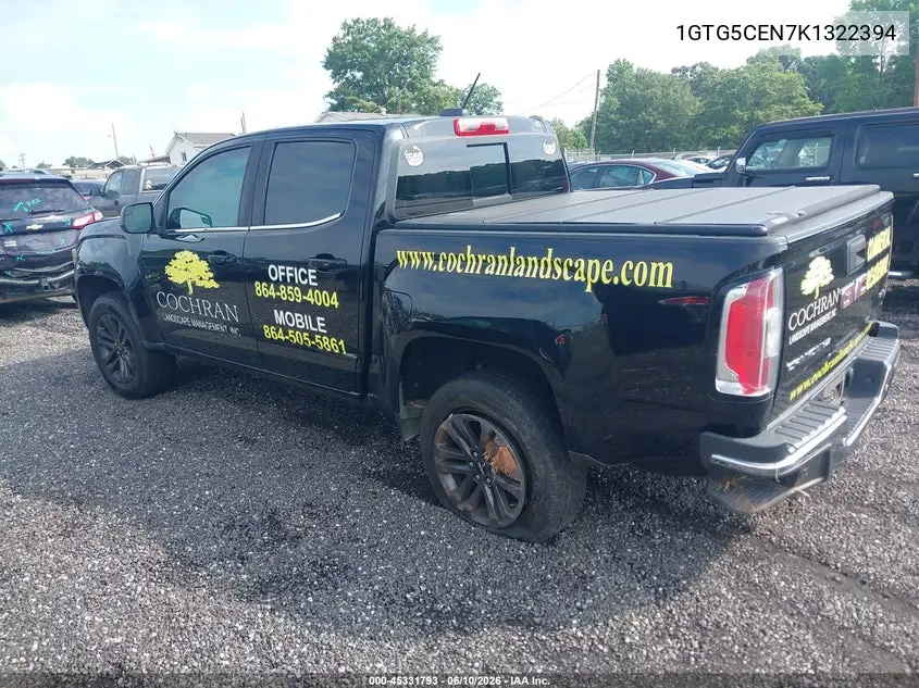 2019 GMC Canyon Sle VIN: 1GTG5CEN7K1322394 Lot: 45331793