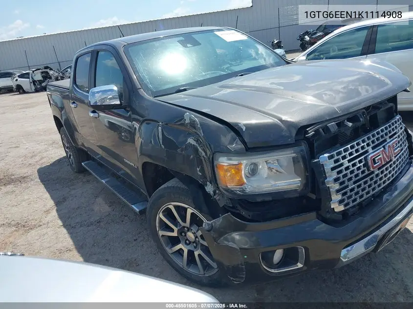 2019 GMC Canyon Denali VIN: 1GTG6EEN1K1114908 Lot: 45501605
