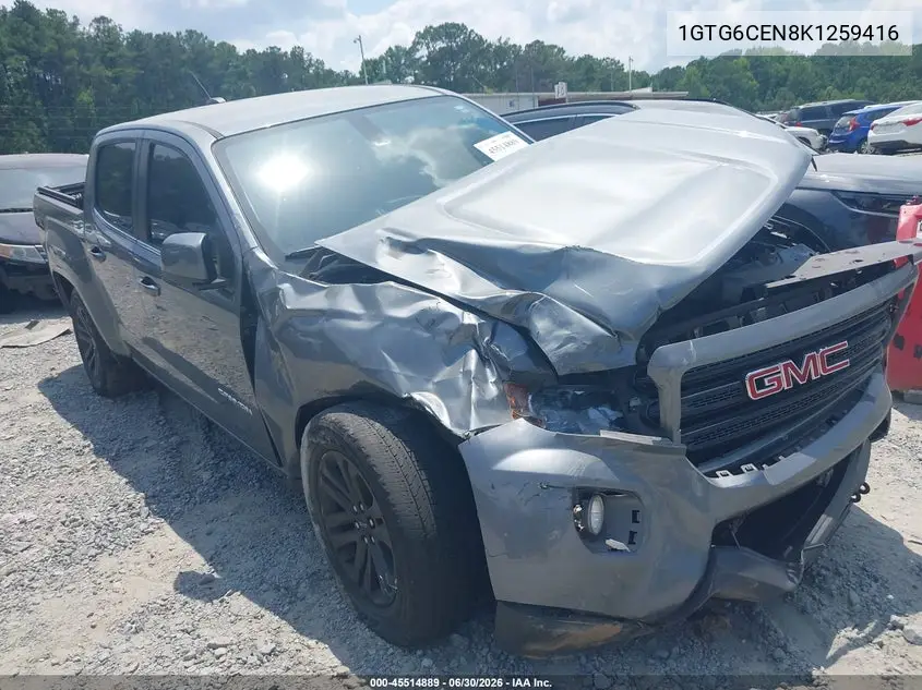 2019 GMC Canyon Sle VIN: 1GTG6CEN8K1259416 Lot: 45514889