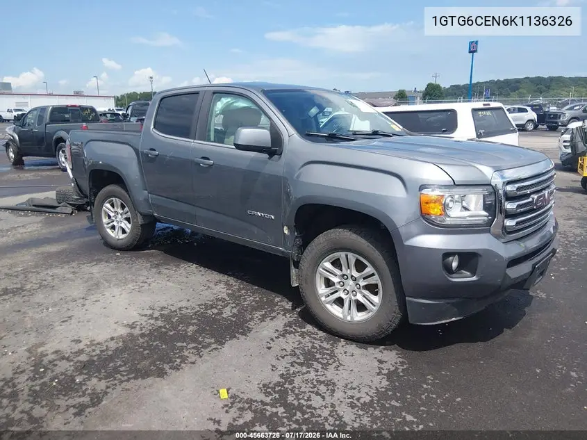 2019 GMC Canyon Sle VIN: 1GTG6CEN6K1136326 Lot: 45663726
