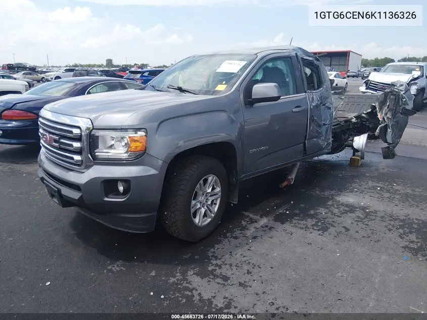 2019 GMC Canyon Sle VIN: 1GTG6CEN6K1136326 Lot: 45663726