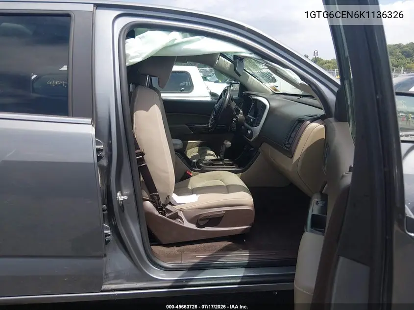 2019 GMC Canyon Sle VIN: 1GTG6CEN6K1136326 Lot: 45663726